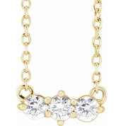 14K 1/5 CTW Natural Diamond Three-Stone 18" Necklace