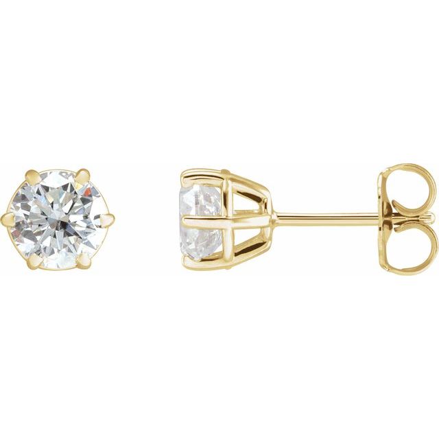 14K Yellow 1 1/2 CTW Lab-Grown Diamond Earrings