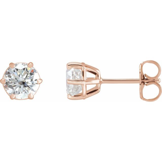 14K Rose 1 1/2 CTW Lab-Grown Diamond Earrings