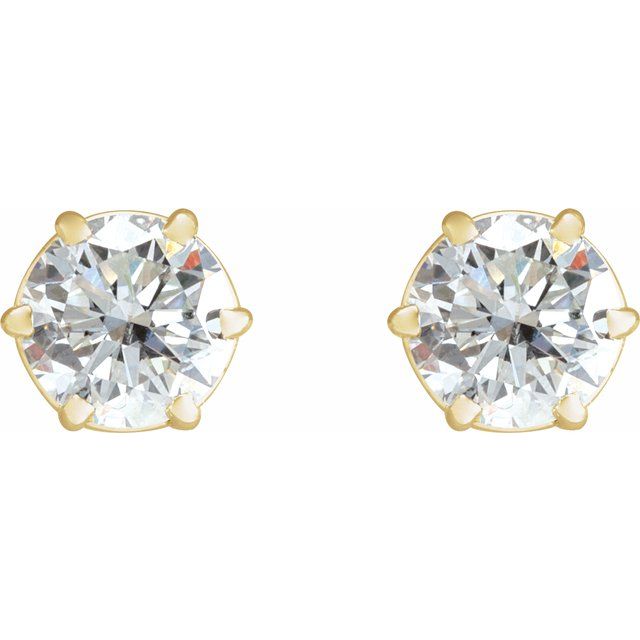 14K Yellow 1 1/2 CTW Lab-Grown Diamond Earrings