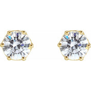 14K Yellow 5.2 mm Imitation White Cubic Zirconia Stud Earrings