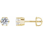 14K Yellow 5.2 mm Imitation White Cubic Zirconia Stud Earrings