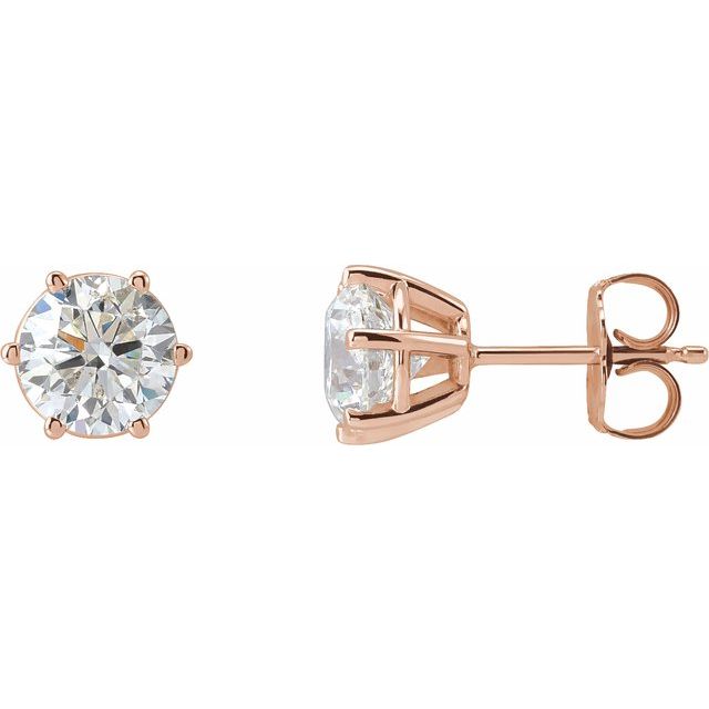14K Rose 2 CTW Lab-Grown Diamond Earrings