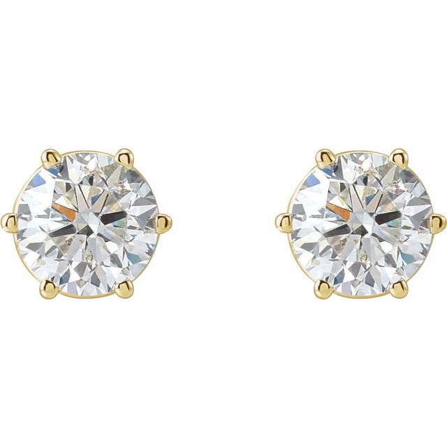 14K Yellow 2 CTW Lab-Grown Diamond Earrings