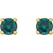 14K Yellow Lab-Grown Alexandrite Earrings