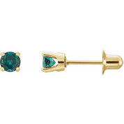 14K Yellow Lab-Grown Alexandrite Earrings
