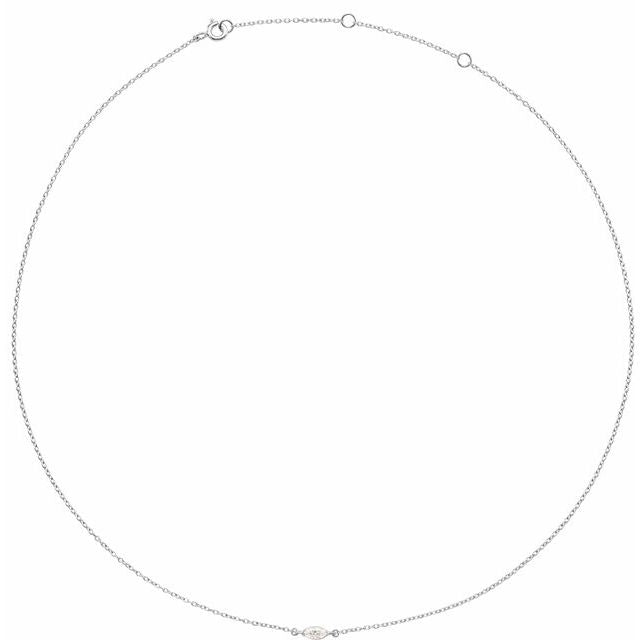 14K 1/4 CT Lab-Grown Diamond Necklace 16-18"