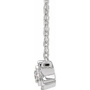 Platinum .015 CT Natural Diamond Flower 16-18" Necklace