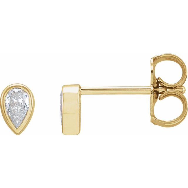 14K Yellow Gold 1/5 CTW Natural Diamond Bezel-Set Earrings