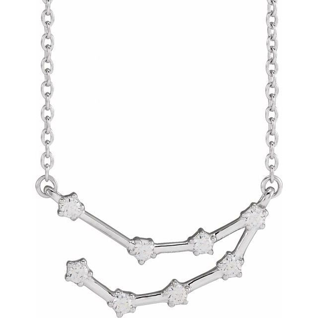 14K 1/6 CTW Natural Diamond Capricorn Necklace 16-18"