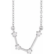 14K 1/10 CTW Natural Diamond Aquarius 16-18" Necklace