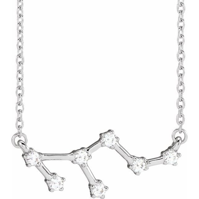 14K 1/6 CTW Natural Diamond Leo Necklace 16-18"