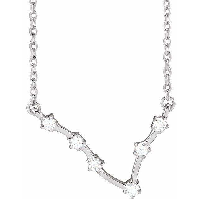 14K 1/8 CTW Natural Diamond Pisces Necklace 16-18"