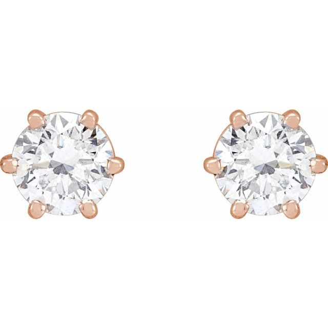14K Rose 1 CTW Lab-Grown Diamond Earrings