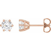 14K Rose 1 CTW Lab-Grown Diamond Earrings