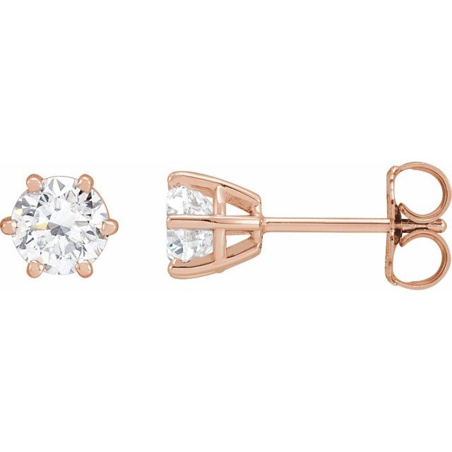 14K Rose 1 CTW Lab-Grown Diamond Earrings