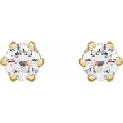 Round 6-Prong Stud Earrings