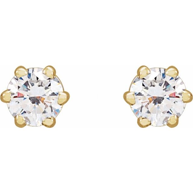 14K Yellow 1/4 CTW Natural Diamond Stud Earrings