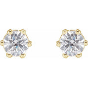 14K Yellow 4.1 mm Imitation White Cubic Zirconia Stud Earrings