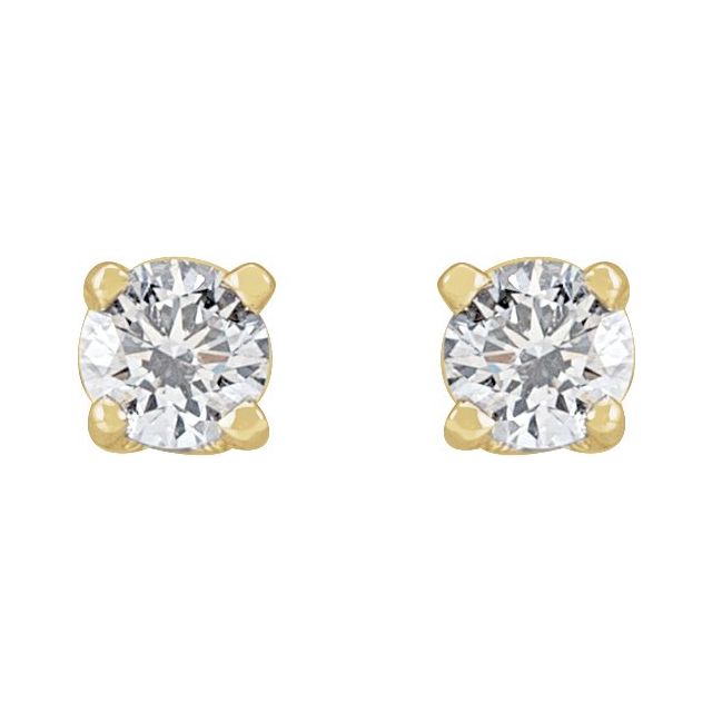 14K Yellow 1/5 CTW Lab-Grown Diamond Stud Earrings