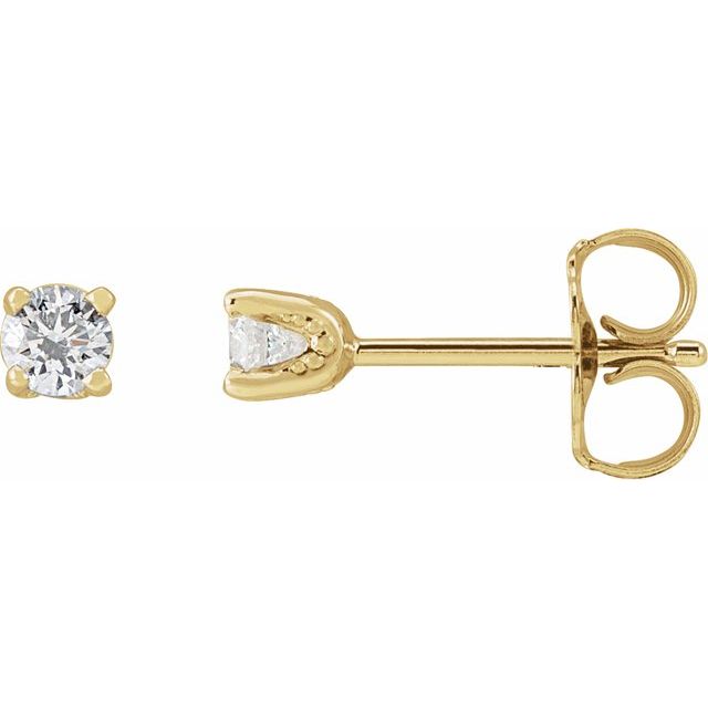 14K Yellow 1/5 CTW Lab-Grown Diamond Stud Earrings