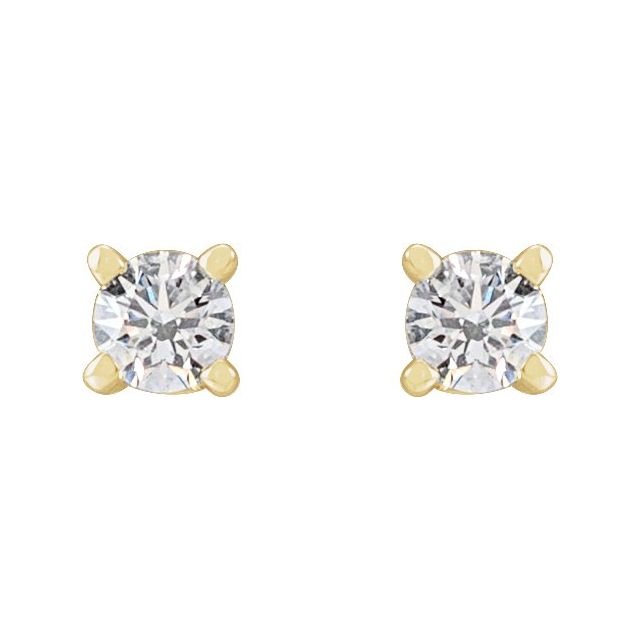 14K Yellow 1/8 CTW Lab-Grown Diamond Stud Earrings