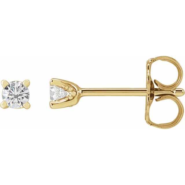 14K Yellow 1/8 CTW Lab-Grown Diamond Stud Earrings