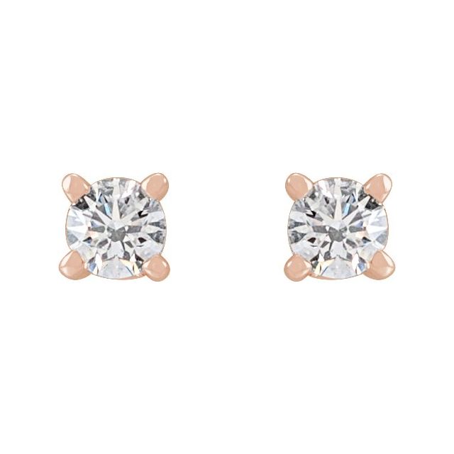 14K Rose 1/8 CTW Lab-Grown Diamond Stud Earrings