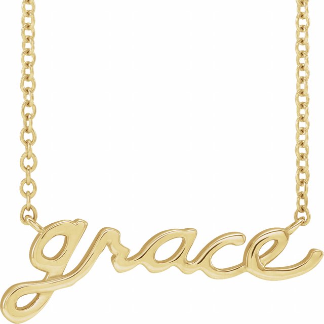 14k Gold Personalized Name Necklace on 18" Chain