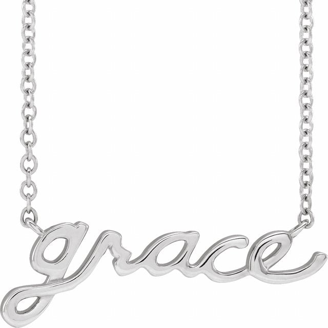 14k Gold Personalized Name Necklace on 18" Chain