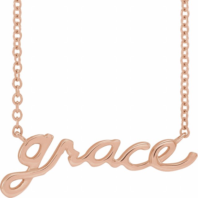 14k Gold Personalized Name Necklace on 18" Chain