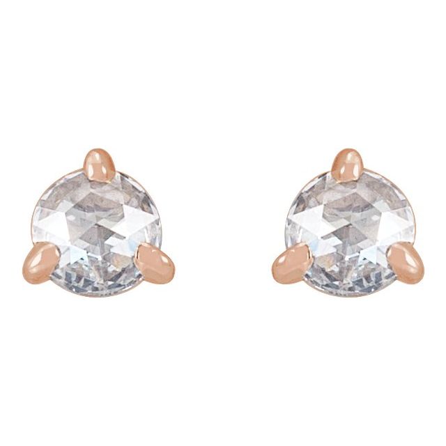 14K Rose 1/5 CTW Rose-Cut Natural Diamond Stud Earrings