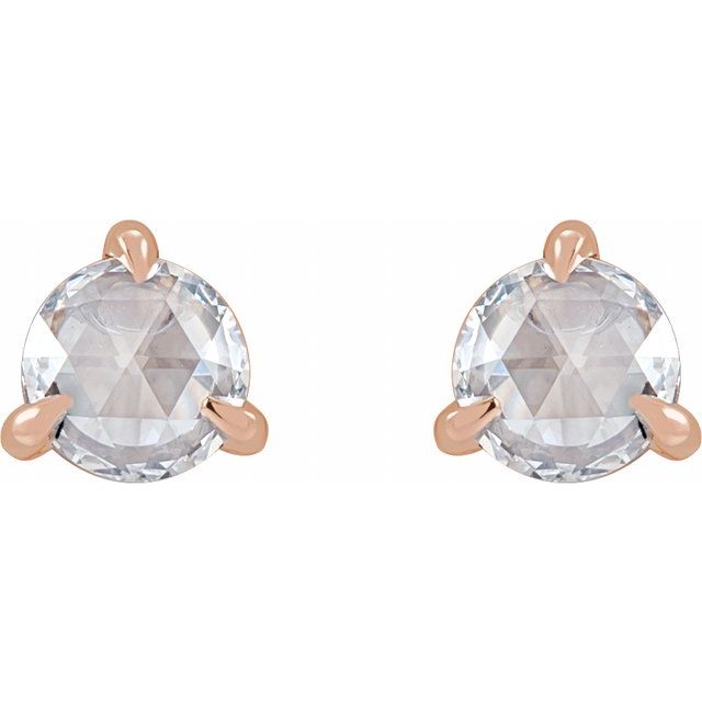 14K Rose 1/4 CTW Rose-Cut Natural Diamond Stud Earrings