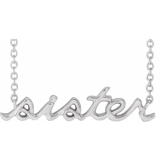 14K White Sister 18" Necklace