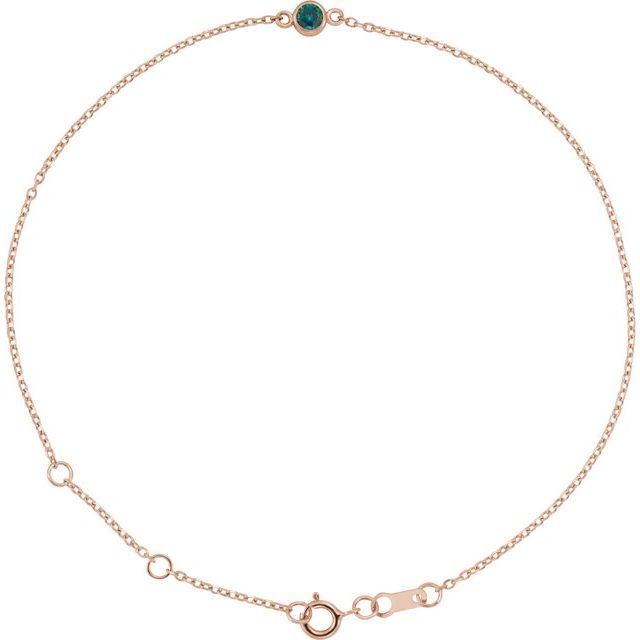 14K Rose Lab-Grown Alexandrite 6 1/2-7 1/2" Bracelet