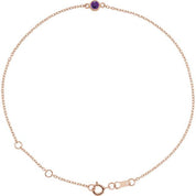 14K Rose Natural Amethyst 6 1/2-7 1/2" Bracelet