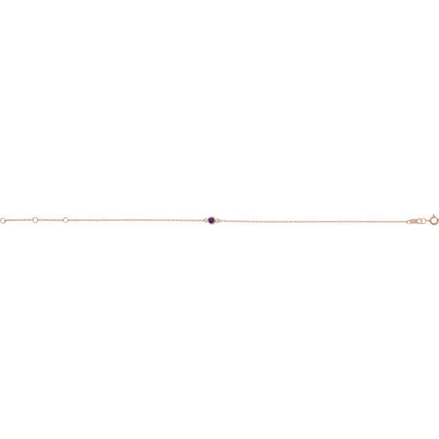 14K Rose Natural Amethyst 6 1/2-7 1/2" Bracelet