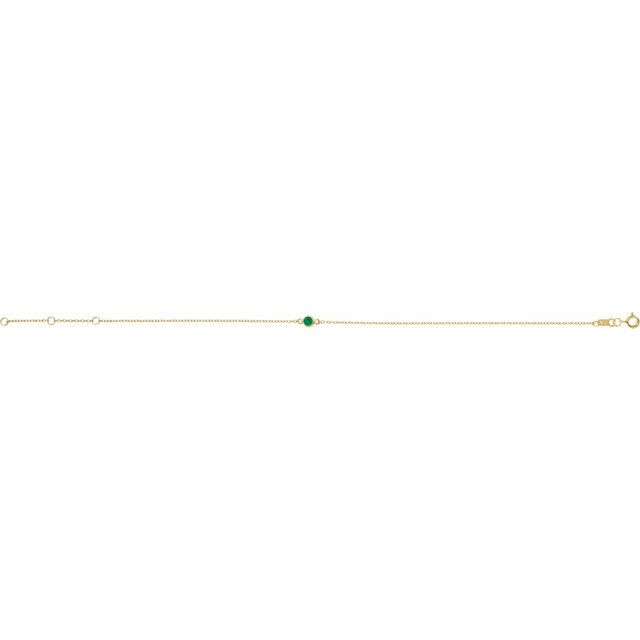 14K Yellow Lab-Grown Emerald 6 1/2-7 1/2" Bracelet