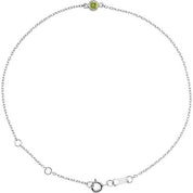 Platinum Natural Peridot Bezel-Set Solitaire 6 1/2-7 1/2" Bracelet