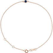 14K Rose Lab-Grown Blue Sapphire Bezel-Set Solitaire 6 1/2-7 1/2" Bracelet