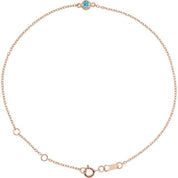14K Rose Natural Blue Zircon 6 1/2-7 1/2" Bracelet