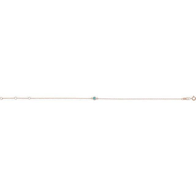 14K Rose Natural Blue Zircon 6 1/2-7 1/2" Bracelet
