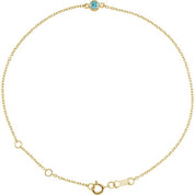 14K Yellow Natural Blue Zircon 6 1/2-7 1/2" Bracelet