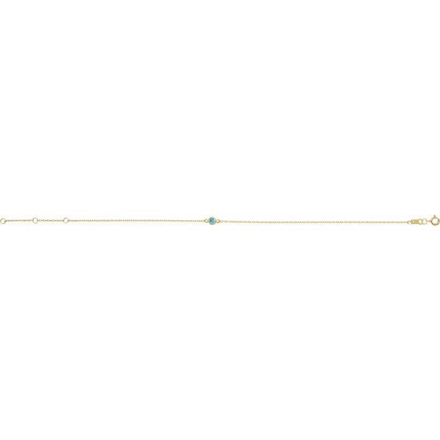 14K Yellow Natural Blue Zircon 6 1/2-7 1/2" Bracelet