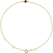 14K Yellow Natural Mozambique Garnet Bezel-Set Solitaire 6 1/2-7 1/2" Bracelet
