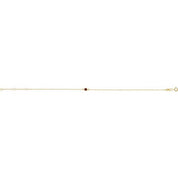 14K Yellow Natural Mozambique Garnet Bezel-Set Solitaire 6 1/2-7 1/2" Bracelet