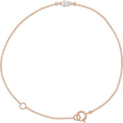 14K Rose 1/4 CT Lab-Grown Diamond 6 1/2-7 1/2" Bracelet