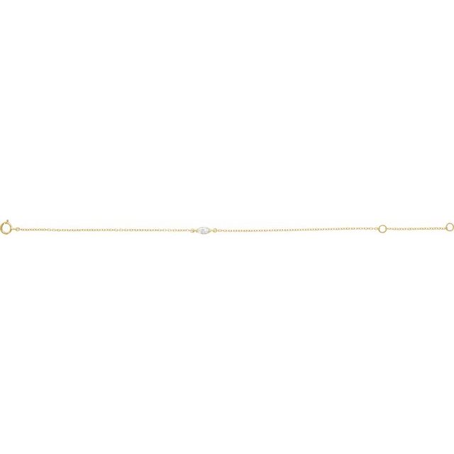 14K Yellow 1/4 CT Lab-Grown Diamond 6 1/2-7 1/2" Bracelet