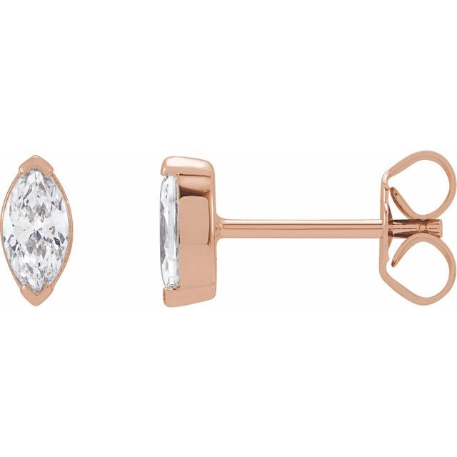 Marquise Bezel-Set Stud Earrings