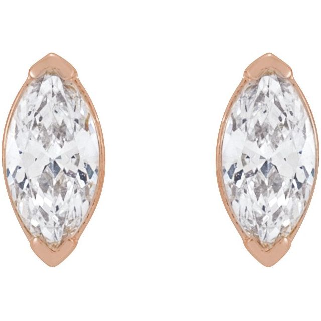 14K Rose 1/2 CTW Lab-Grown Diamond Stud Earrings